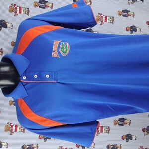 Starter Y2K Florida Gators stitched gator logo Lg blue casual sport polo shirt